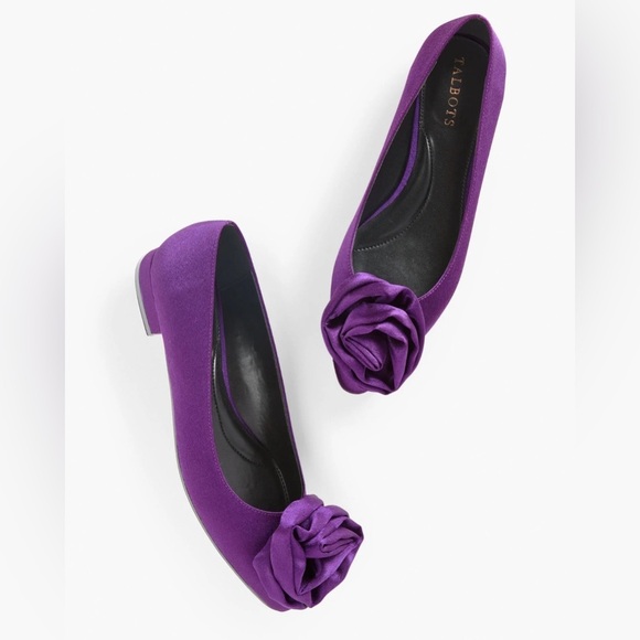 Talbots Shoes - TALBOTS NWOT Edison Rose Satin Flats Purple Size 9M